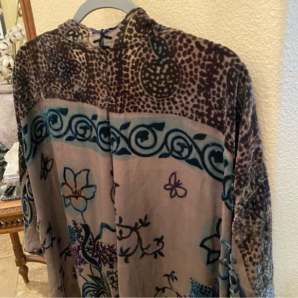 ETHOS Women Silk Floral Sheer Kimono Topper Size 1X Plus - Picture 6 of 8